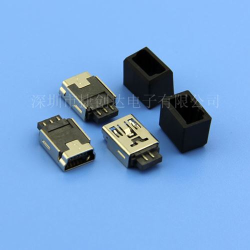 MINI USB 5P BF 焊线 带塑壳