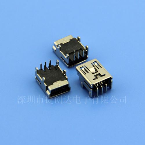 MINI USB 5P BF DIP 90度 四脚