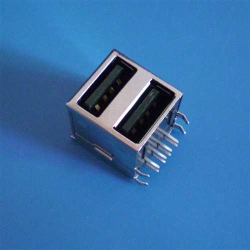 USB 母座 A型 90度 双层全包